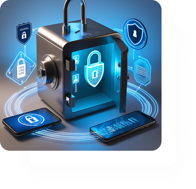Security illustration with safe