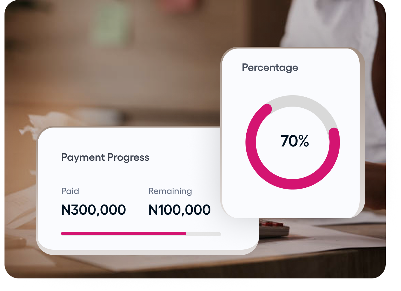 Debt management progress indicator
